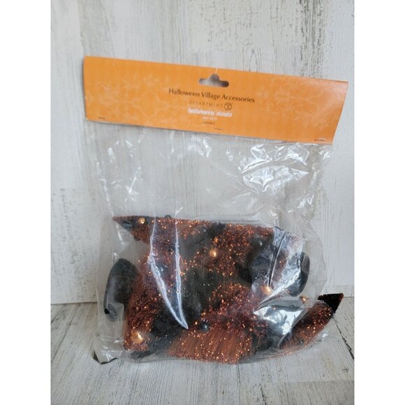 Dept 56 4033852 Halloween sisals orange fall village tree set glitter - Picture 4 of 6